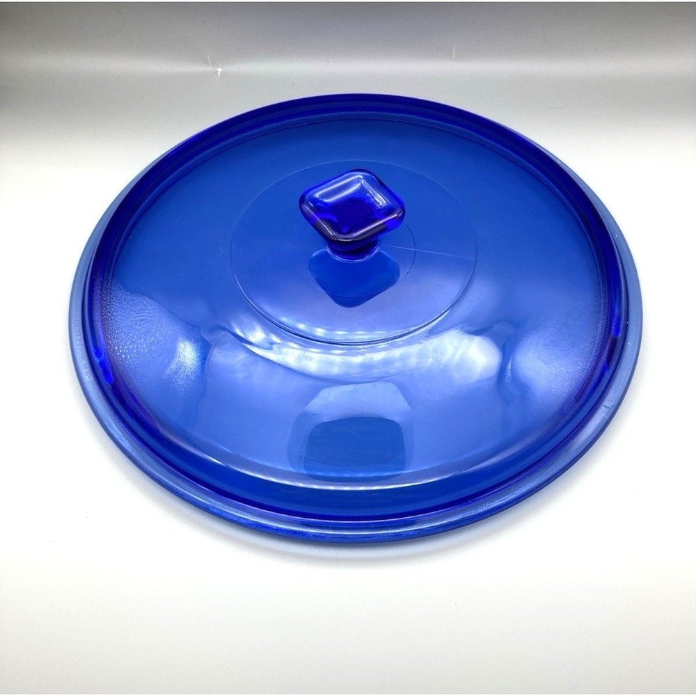 COBALT BLUE  Lid (only)  9 1/2" Fits ANCHOR HOCKING  2 QT CASSEROLE  -USA